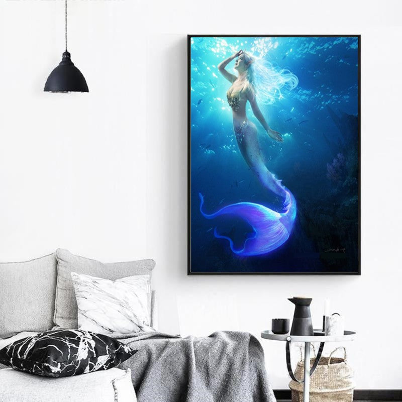 60X80CM -  Mermaid DIY 5D Full Diamond Painting NO Frame