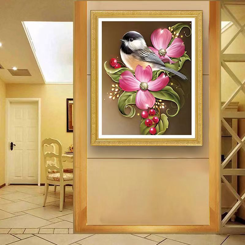 50X60CM - Bird Flower DIY 5D Full Diamond Painting NO Frame