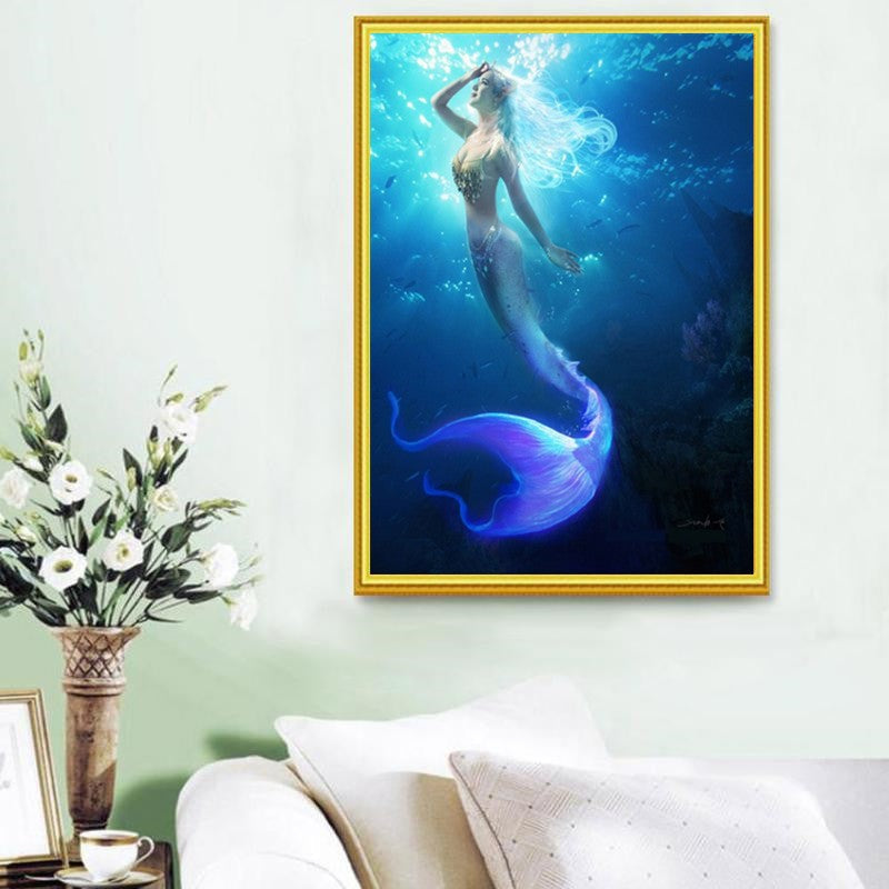 60X80CM -  Mermaid DIY 5D Full Diamond Painting NO Frame