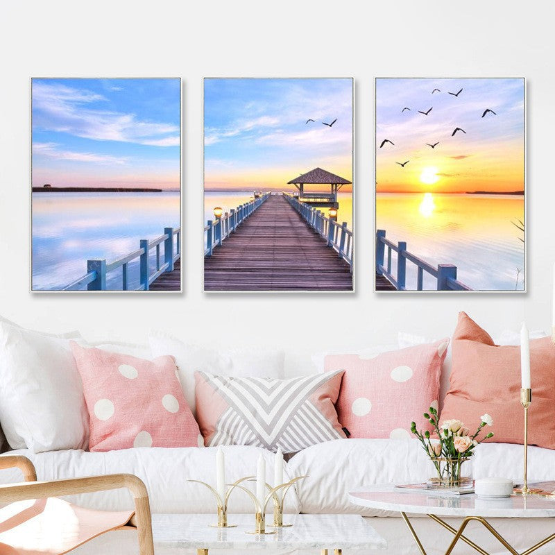 50X120CM - 3PCS Landscape DIY 5D Full Diamond Painting NO Frame