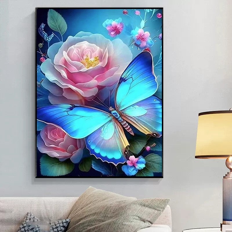 60X85CM -  Flower Butterfly DIY 5D Full Diamond Painting NO Frame