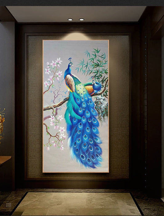 60x120CM -  Peacock DIY 5D full Diamond Painting no frame