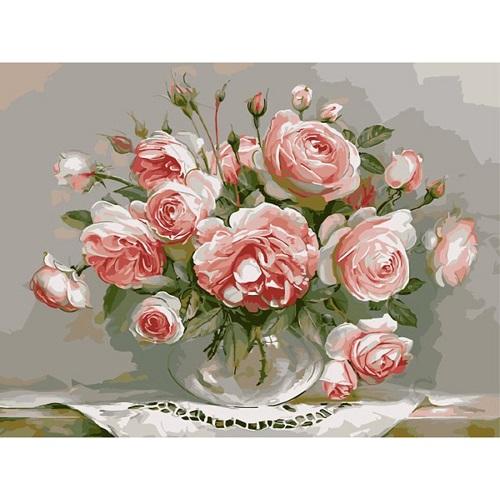 Flower No Framed DIY Oil Painting By Numbers Canvas Wall Art For Living Room Home Decor 40*50CM