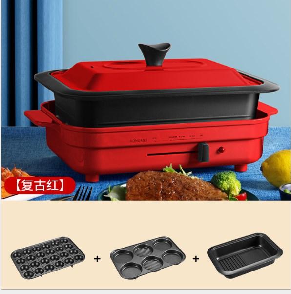 Electric Cooking Pot Multifunction Hotpot Noodles Soup Barbecue Non-Stick BBQ Heating Pan