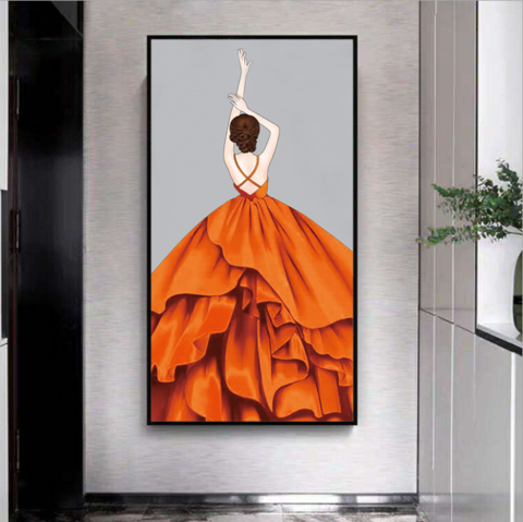 50x90CM-Red dress- DIY 5D full Diamond Painting NO FRAME