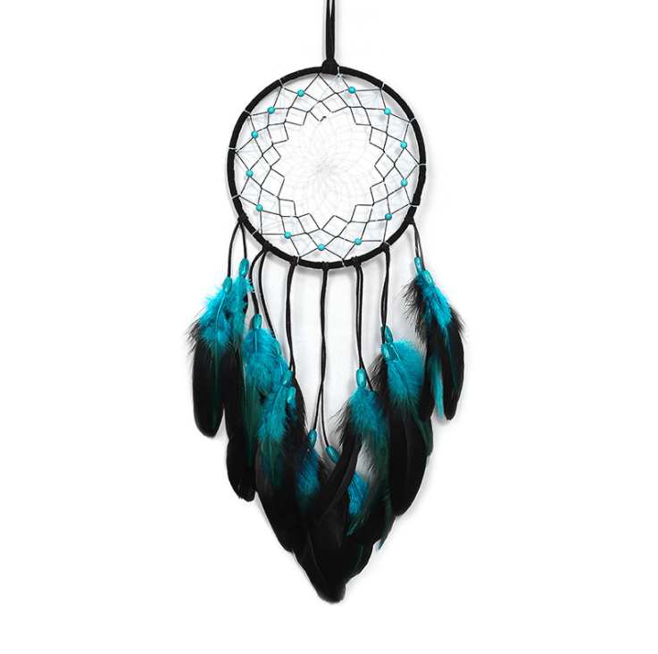 Handmade Dream Catcher With Light Room Decor Feather Weaving Wind Chimes Religious Mascot