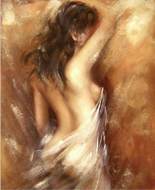 Girl's Back No Framed DIY Oil Painting By Numbers Canvas Wall Art For Living Room Home Decor 40*50CM