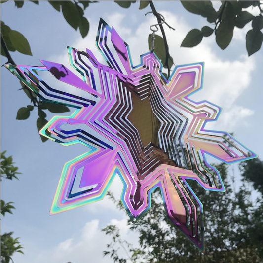 3D Rotary Wind Chime Spinner Flowing-Light Effect Decor for Garden House Decoration  25x31 cm