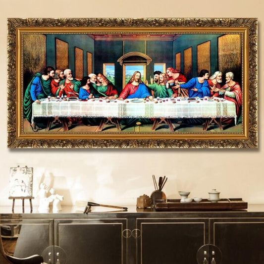 104x50CM The Last Supper Gold 5D Full Diamond Painting DIY Pictures