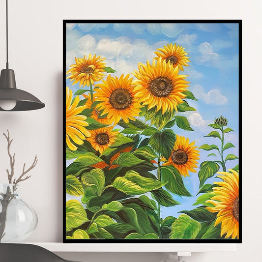 40*50CM Sunflower No Framed DIY Oil Painting By Numbers