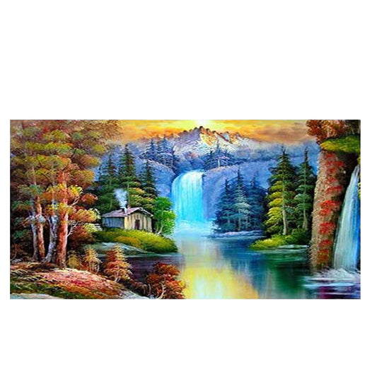 120x50cm house and Lake 5d diy diamond painting full drill NO FRAME