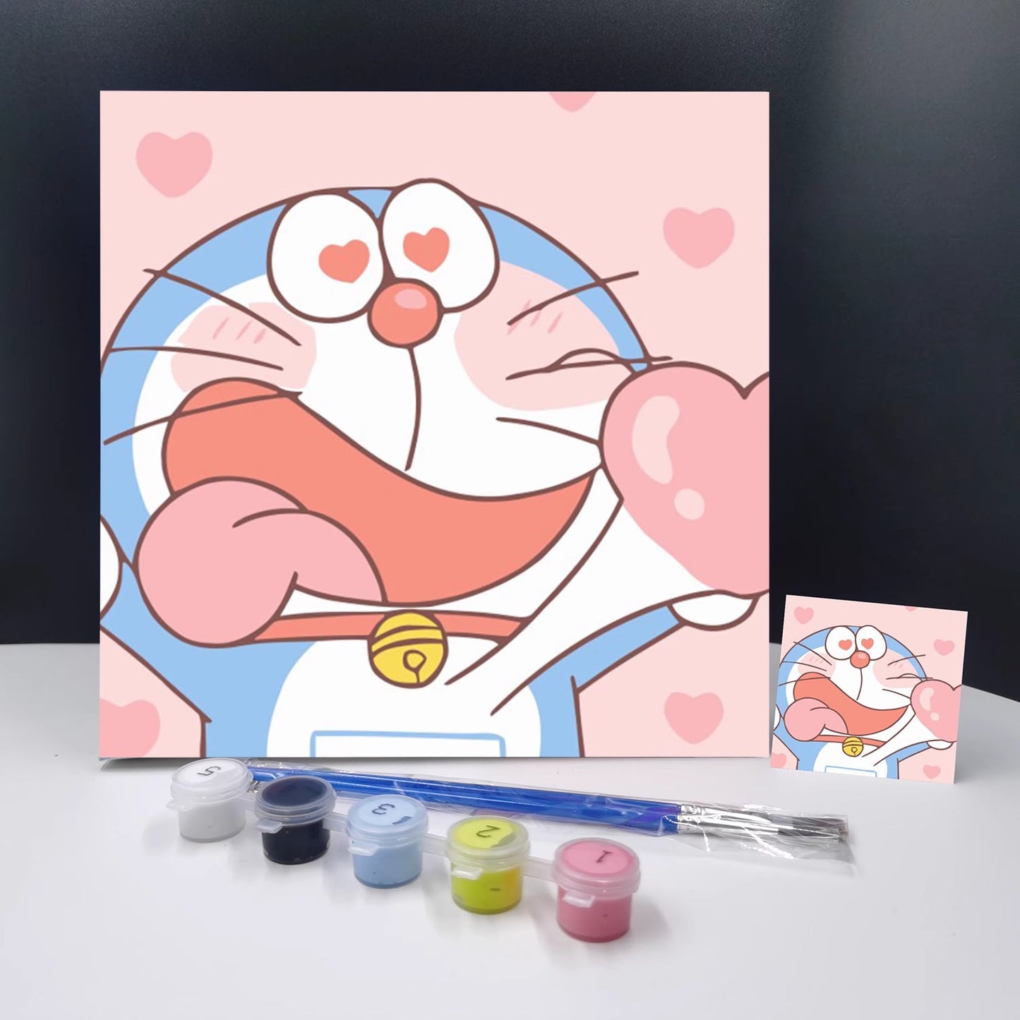 20x20CM Doraemon - Kids with Framed DIY Oil Painting By Numbers