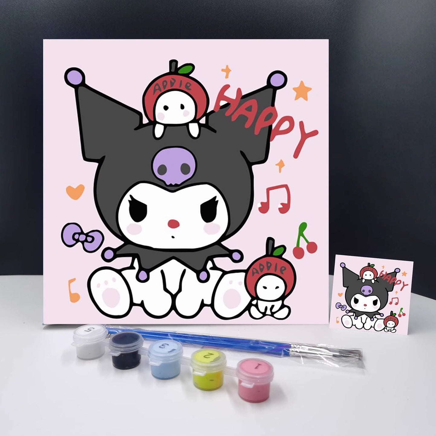 20x20CM Kuromi - Kids with Framed DIY Oil Painting By Numbers