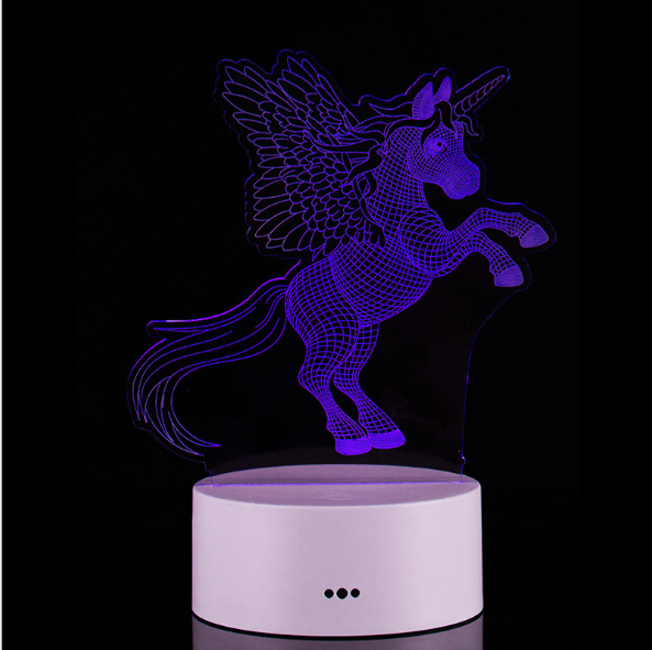 3D Colorful Charging Night Light Bedside LED Lamp Various Shapes Creative Gif-Pegasus