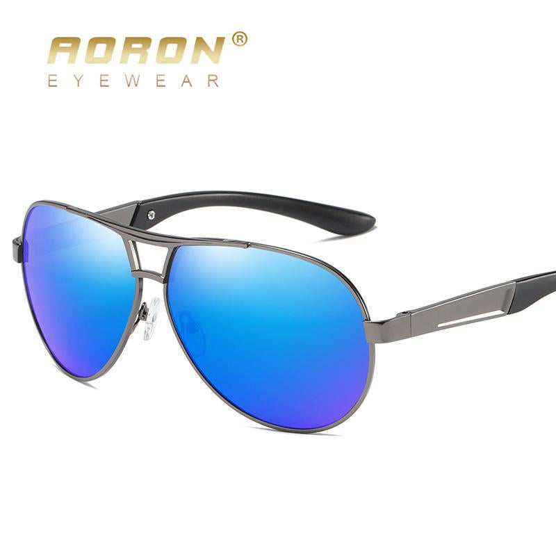 AORON Mens Glasses Polarized Sunglasses Male Driver Goggles Mirror Polarized Sun Glasses Metal Frame