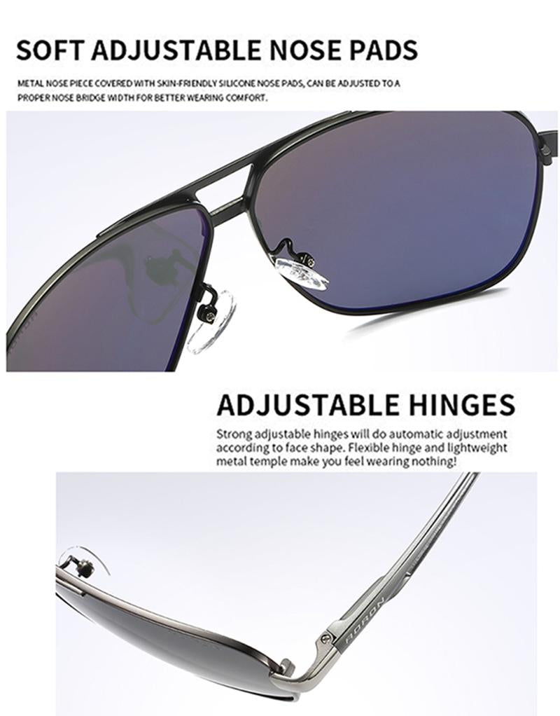 AORON Sunglasses Polarized Mens Sun glasses Aluminum Frame UV400 Luxury Design Male Sunglasses Anti-Reflective