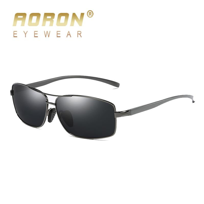 AORON Mens Polarized Sunglasses Rectangle Aluminum Magnesium Frame UV400 Sun Glasses