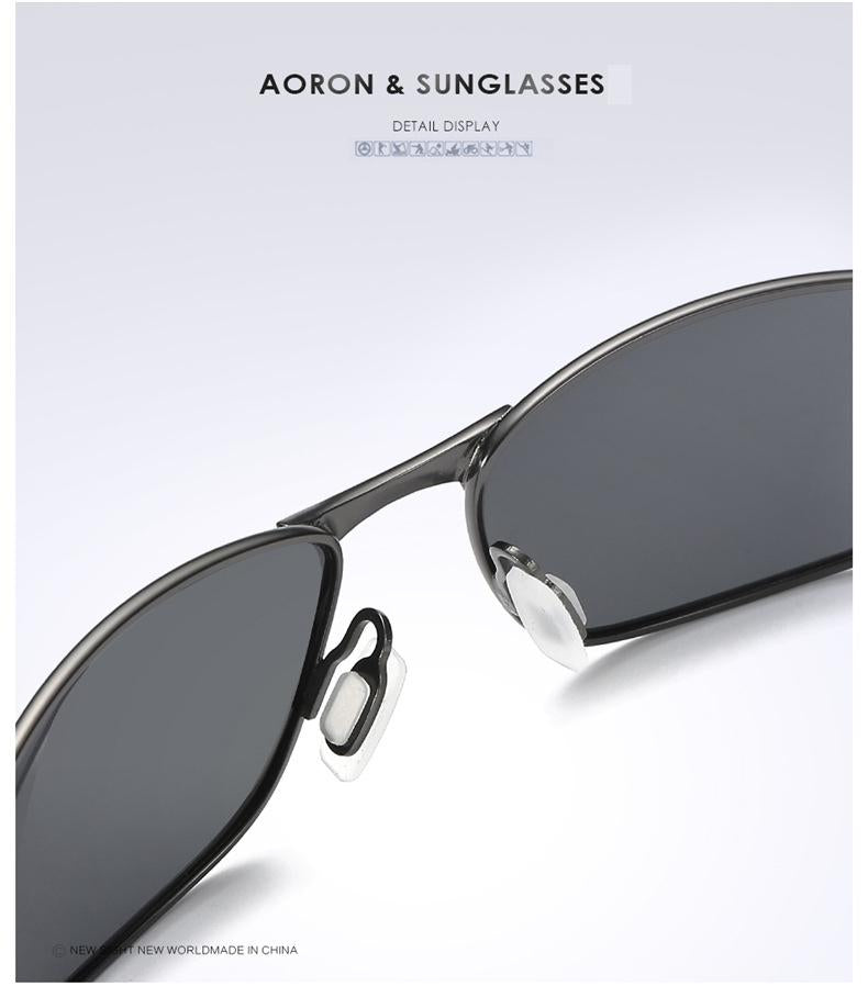 AORON Mens Polarized Sunglasses for sports rectangle Mirror Sunglasses men Alloy Frame UV400 Sun Glasses Eyewear