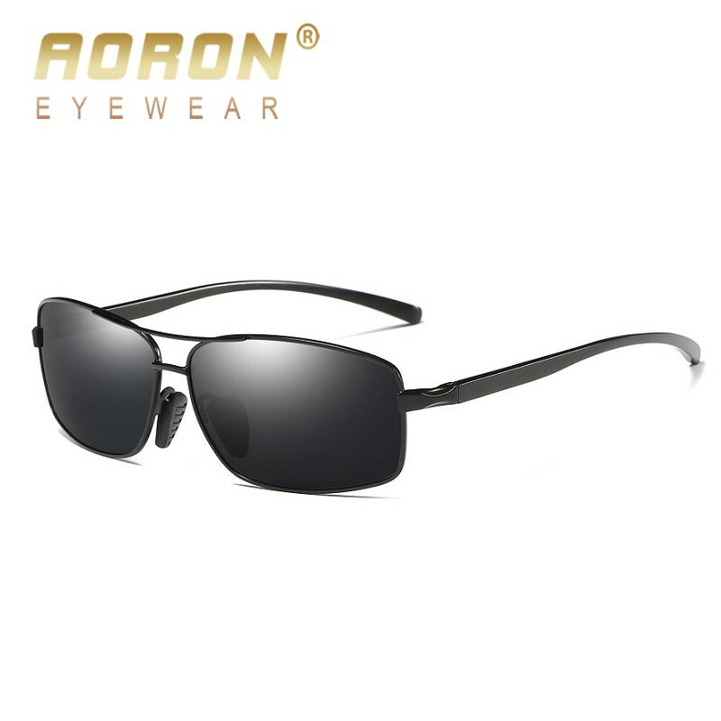 AORON Mens Polarized Sunglasses Rectangle Aluminum Magnesium Frame UV400 Sun Glasses