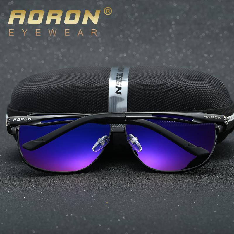 AORON Sunglasses Polarized Mens Sun glasses Aluminum Frame UV400 Luxury Design Male Sunglasses Anti-Reflective