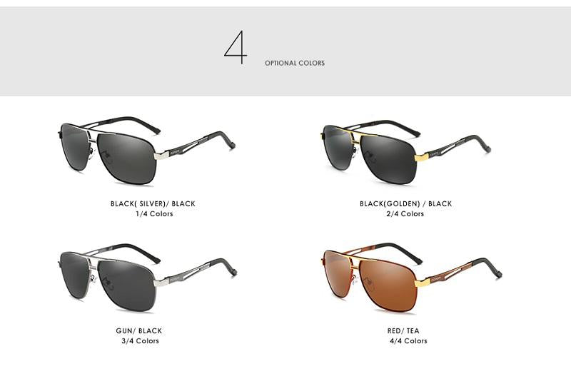 AORON Sunglasses Polarized Mens Sun glasses Aluminum Frame UV400 Luxury Design Male Sunglasses Anti-Reflective