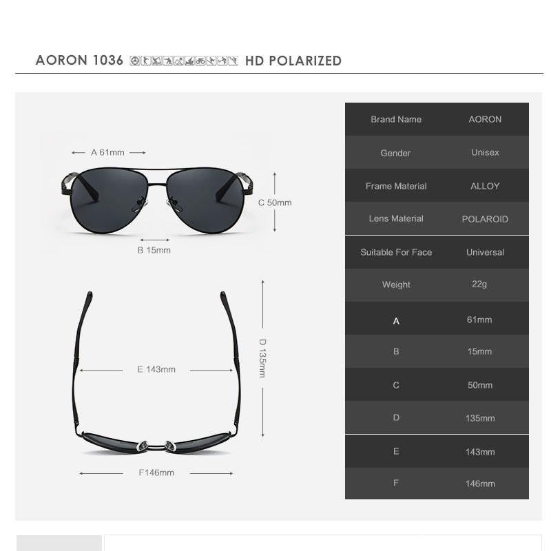 AORON Vingate Men Sunglasses Polarized Women Retro Original Brand Glasses Luxury Goggoles Classic Anti Glare