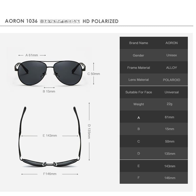 AORON Vingate Men Sunglasses Polarized Women Retro Original Brand Glasses Luxury Goggoles Classic Anti Glare