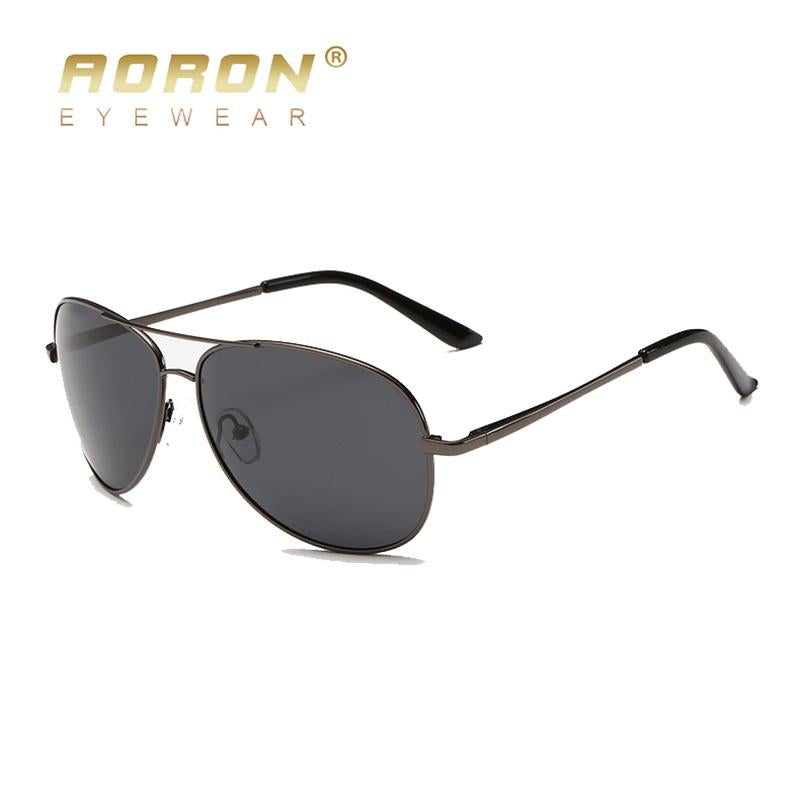 AORON Men Polarized Sunglasses Retro Classic Pilot Glasses Brand Goggoles Leisure UV400 Protection Metal Frame Oculos de sol