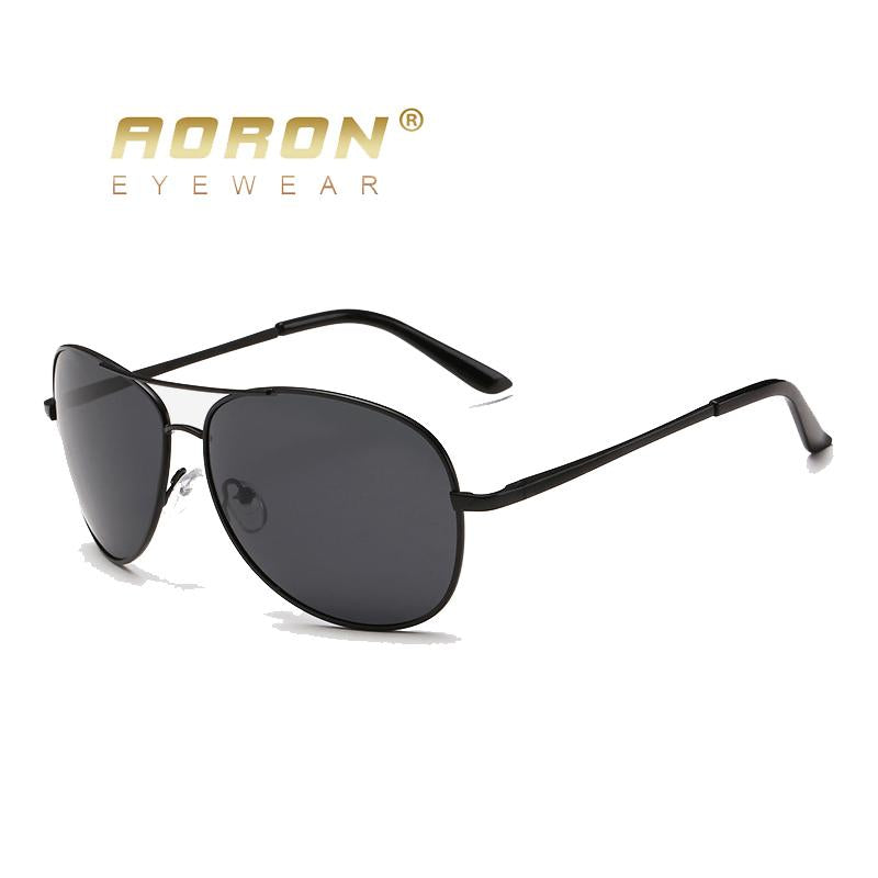 AORON Men Polarized Sunglasses Retro Classic Pilot Glasses Brand Goggoles Leisure UV400 Protection Metal Frame Oculos de sol